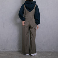 meme rirerire/Mソフトストレッチ Vネックワイドサロペットパンツ