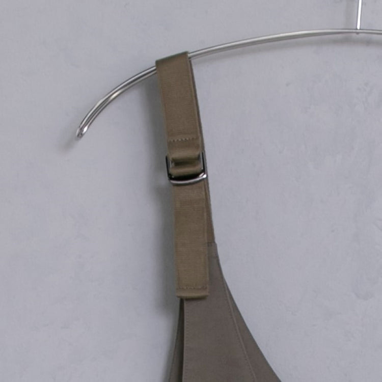 meme rirerire/Mソフトストレッチ Vネックワイドサロペットパンツ