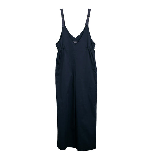 meme rirerire/Mソフトストレッチ Vネックワイドサロペットパンツ