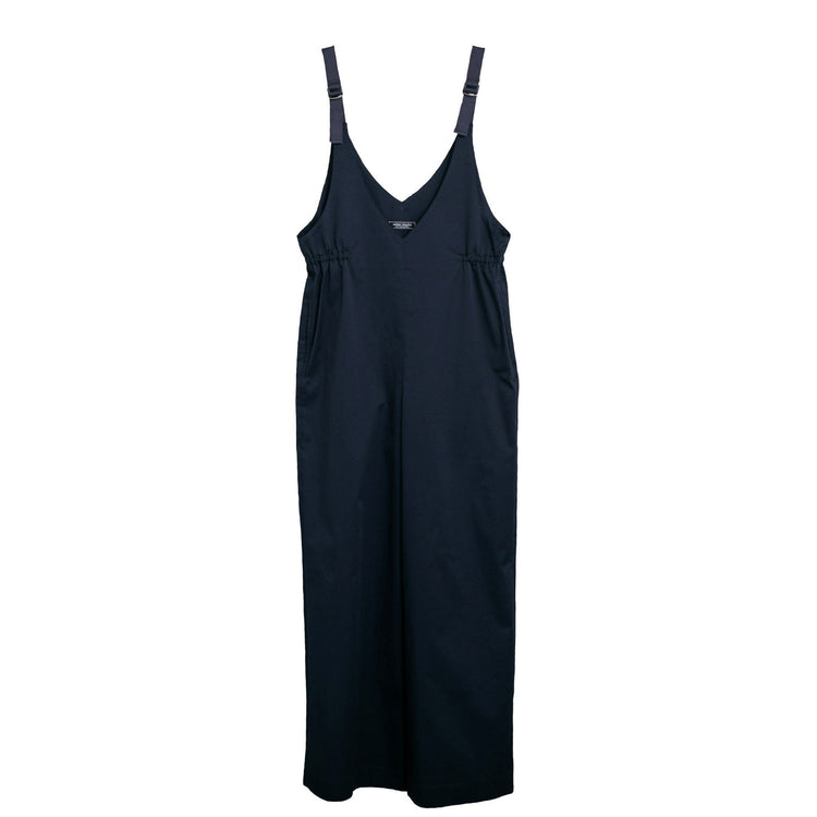 meme rirerire/Mソフトストレッチ Vネックワイドサロペットパンツ