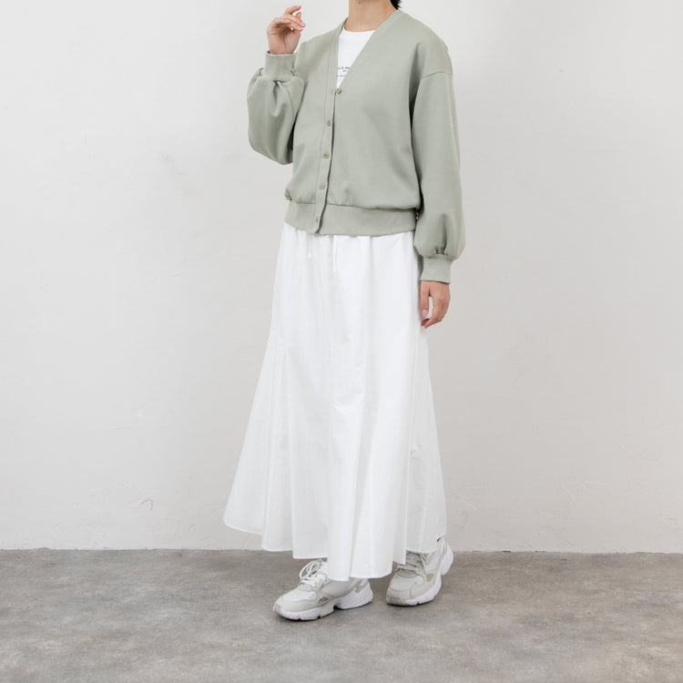 meme rirerire/ マスタリー ソフトダンボールニット Vネックバルーンカーデ