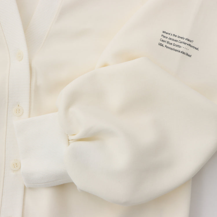 meme rirerire/ マスタリー ソフトダンボールニット Vネックバルーンカーデ