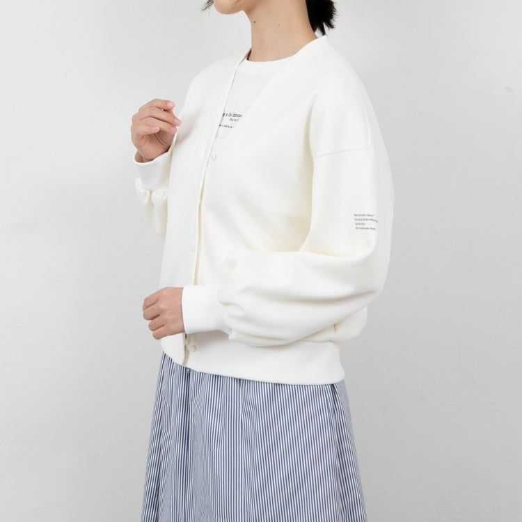 meme rirerire/ マスタリー ソフトダンボールニット Vネックバルーンカーデ