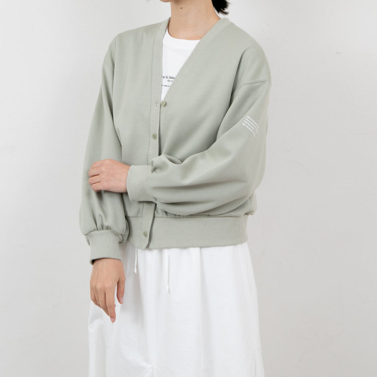 meme rirerire/ マスタリー ソフトダンボールニット Vネックバルーンカーデ