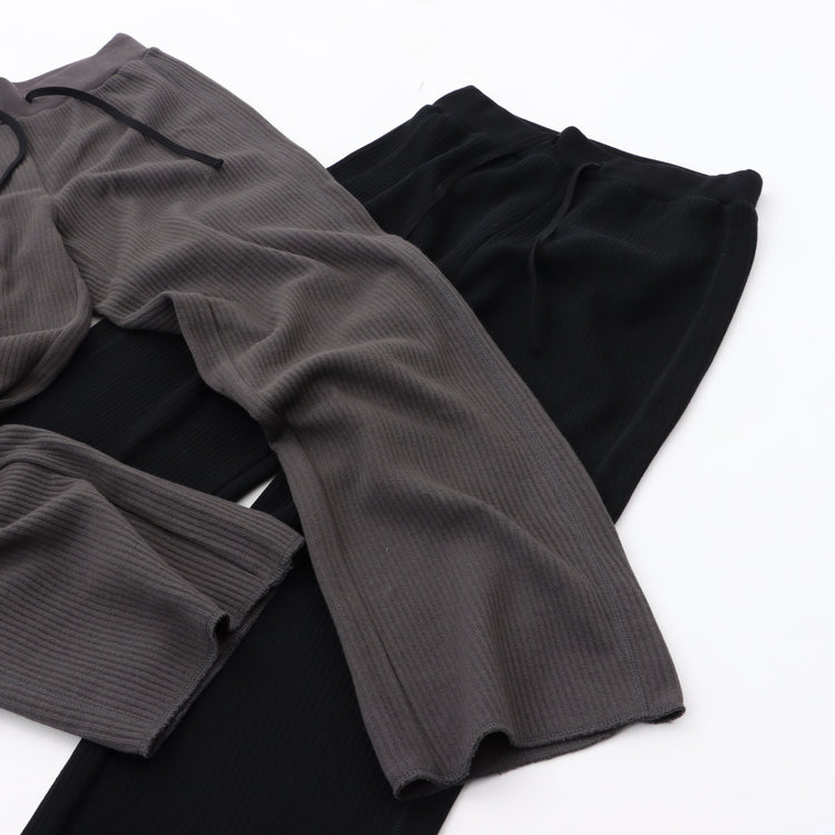 M-SIC/ ラゲットリブ EASY ストレートパンツ ニットアップ