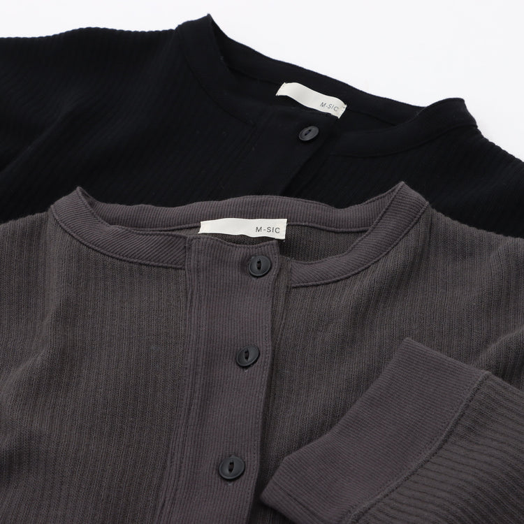 M-SIC/ ラゲットリブ ヘンリーネック プルオーバー カットソー ニットアップ