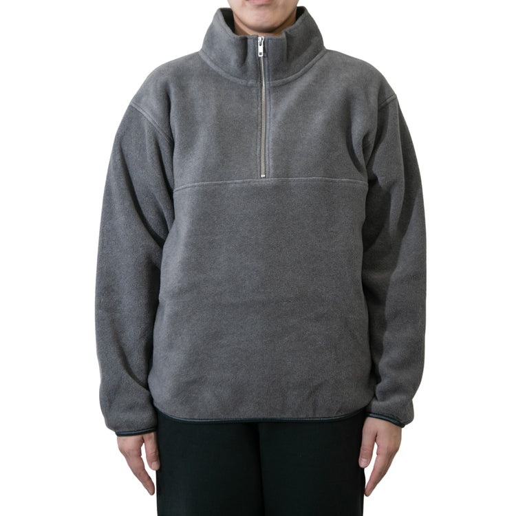 M-SIC/ オーバーサイズ リサイクルポリエステル エコフリース ハーフジップ プルオーバー ユニセックス