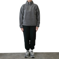 M-SIC/ オーバーサイズ リサイクルポリエステル エコフリース ハーフジップ プルオーバー ユニセックス