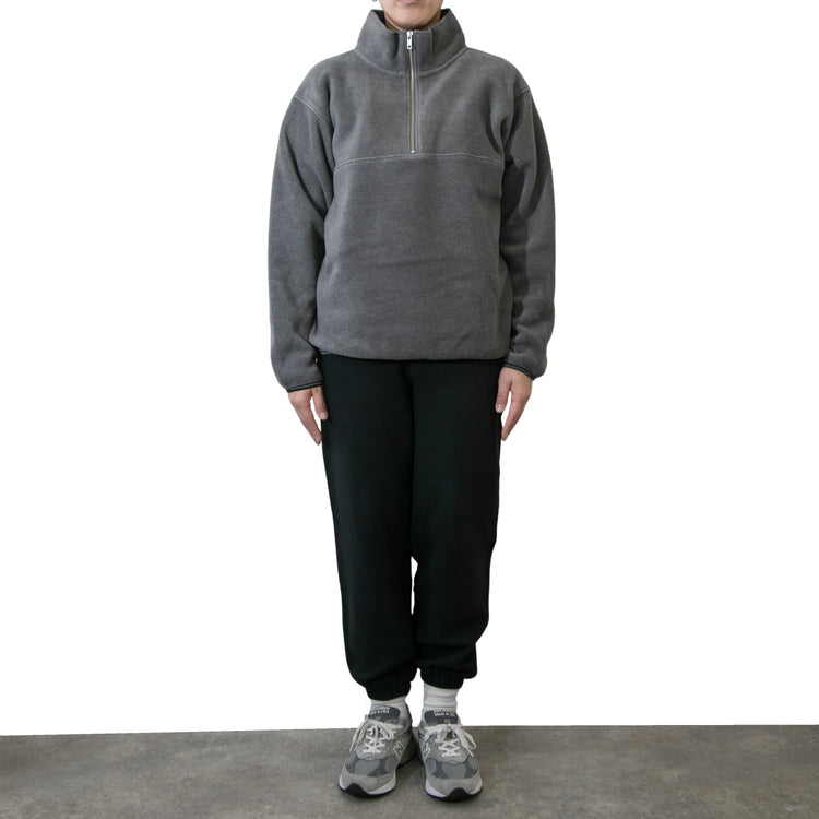 M-SIC/ オーバーサイズ リサイクルポリエステル エコフリース ハーフジップ プルオーバー ユニセックス