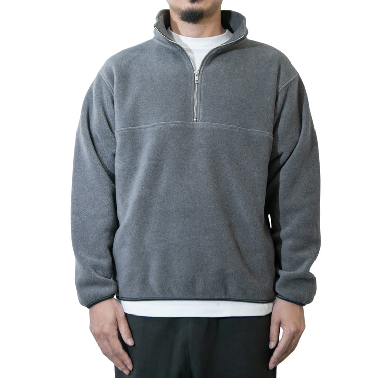 M-SIC/ オーバーサイズ リサイクルポリエステル エコフリース ハーフジップ プルオーバー ユニセックス