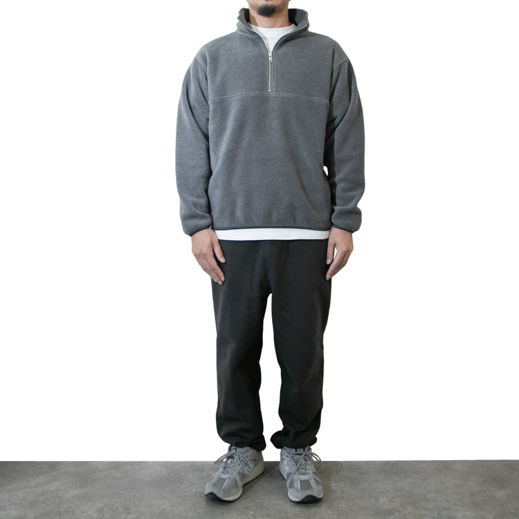 M-SIC/ オーバーサイズ リサイクルポリエステル エコフリース ハーフジップ プルオーバー ユニセックス