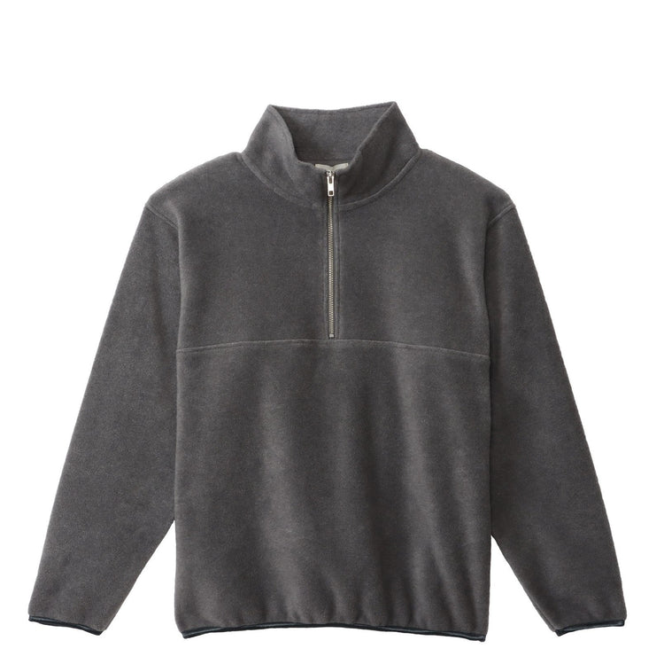 M-SIC/ オーバーサイズ リサイクルポリエステル エコフリース ハーフジップ プルオーバー ユニセックス