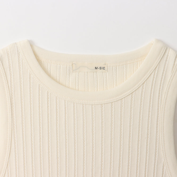 M-SIC/ アイレットテレコ アメリカンスリーブ タンクトップ