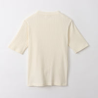 M-SIC/ Eyelet Ribbed Short-Sleeve Pullover