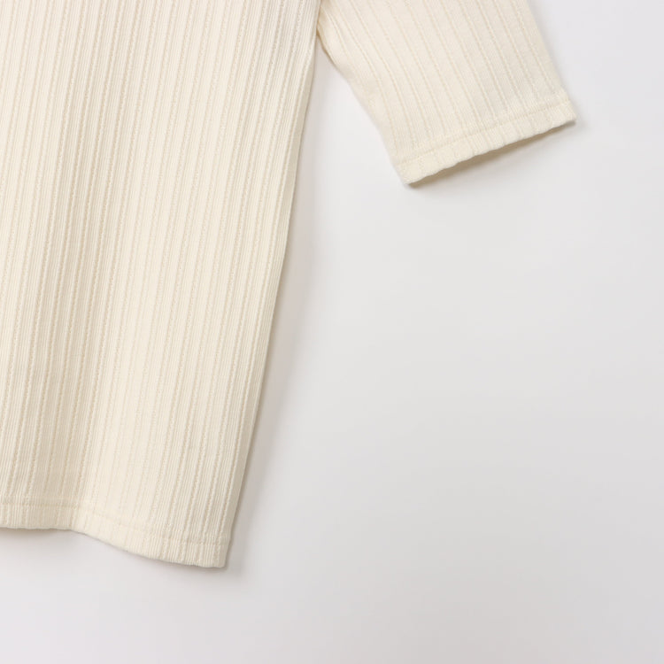 M-SIC/ Eyelet Ribbed Short-Sleeve Pullover