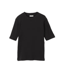 M-SIC/ Eyelet Ribbed Short-Sleeve Pullover