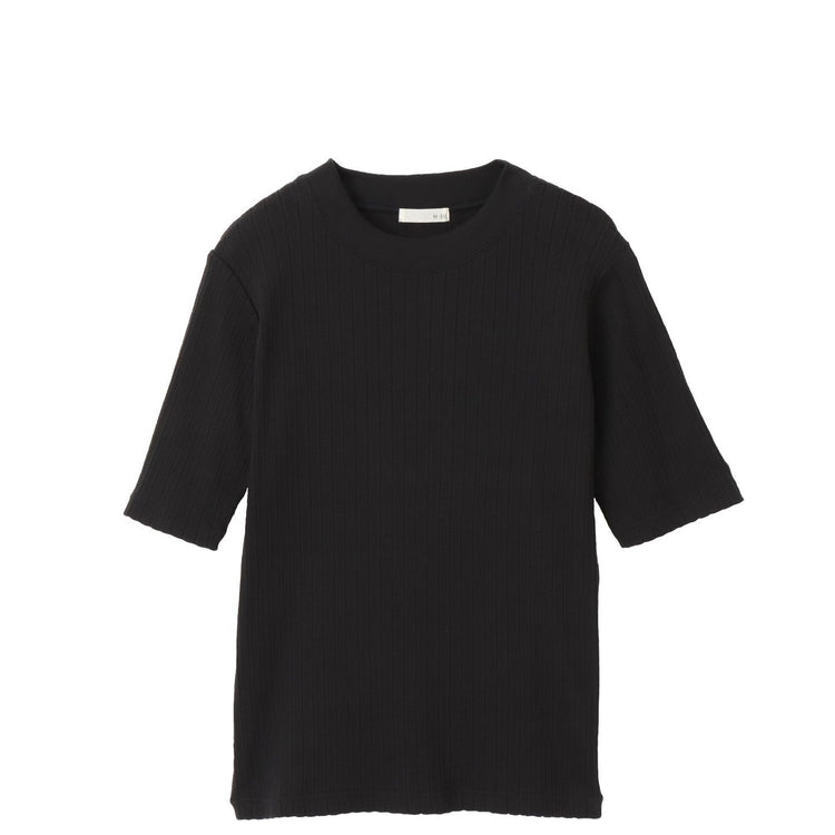 M-SIC/ Eyelet Ribbed Short-Sleeve Pullover