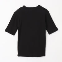 M-SIC/ Eyelet Ribbed Short-Sleeve Pullover