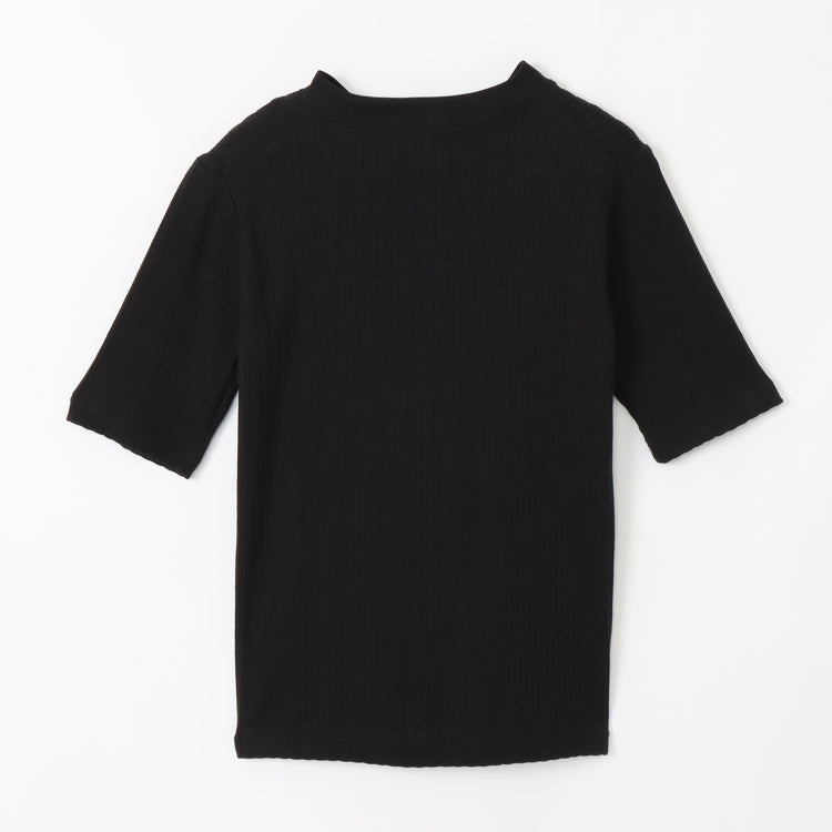 M-SIC/ Eyelet Ribbed Short-Sleeve Pullover