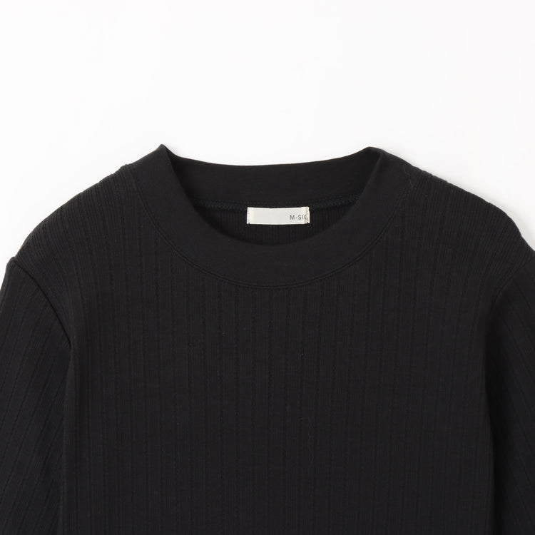 M-SIC/ Eyelet Ribbed Short-Sleeve Pullover