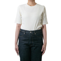 M-SIC/ Eyelet Ribbed Short-Sleeve Pullover