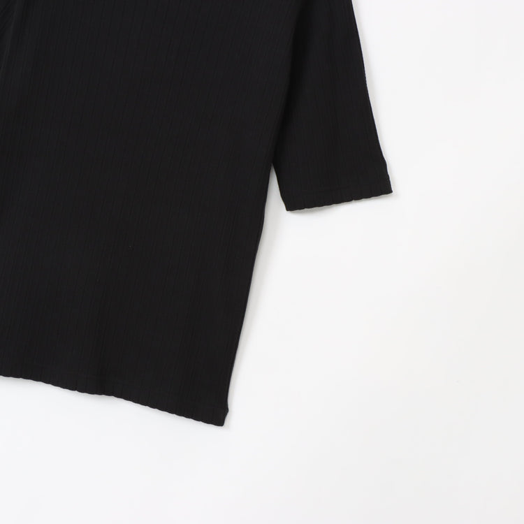 M-SIC/ Eyelet Ribbed Short-Sleeve Pullover