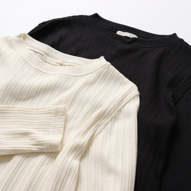 M-SIC/ アイレットテレコ 長袖プルオーバー