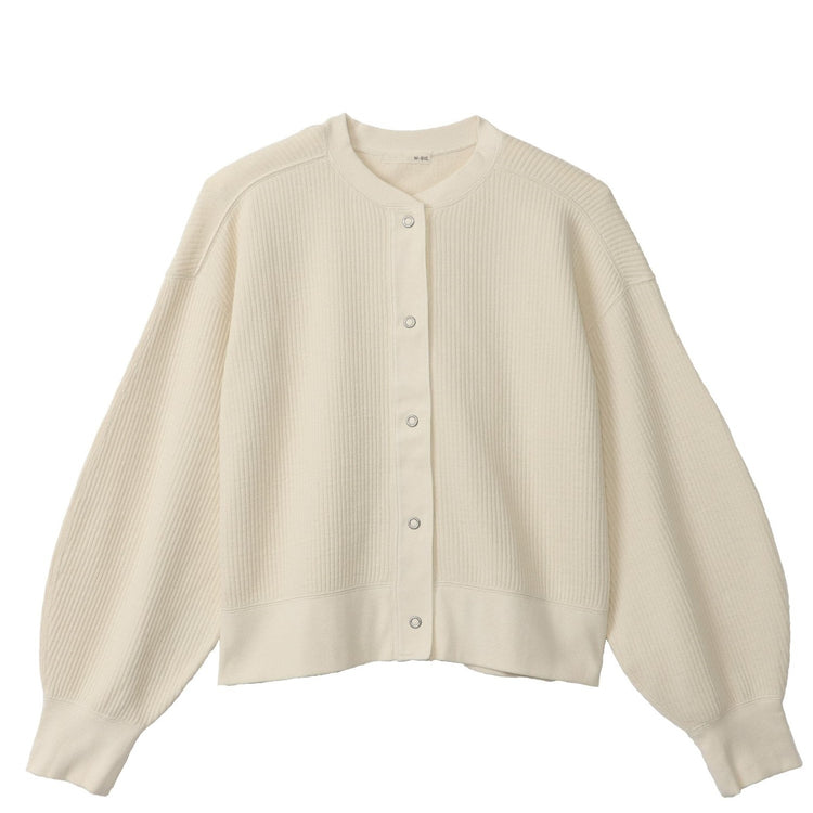 M-SIC/ Rugged Rib Cut and Sew Cardigan Knit Set