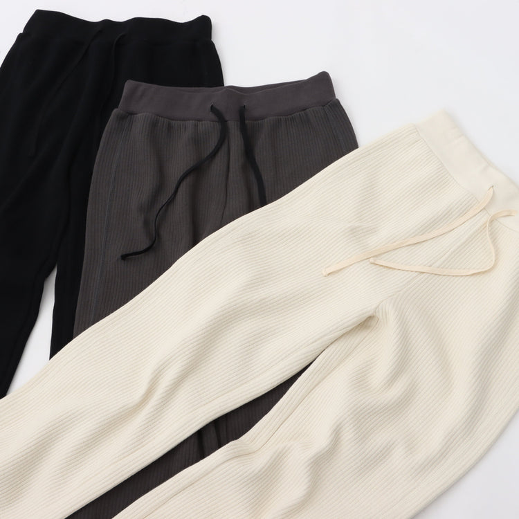M-SIC/ Rugged Rib Easy Straight Pants Knit Set