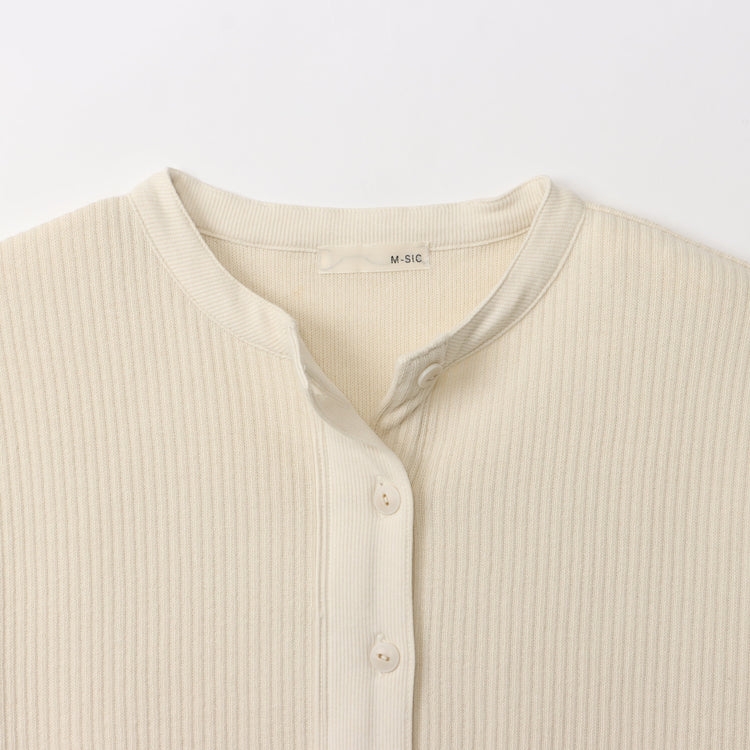 M-SIC/ ラゲットリブ ヘンリーネック プルオーバー カットソー ニットアップ