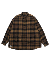 FreshService FLANNEL CHECK MULTI POCKET SHIRT BROWN