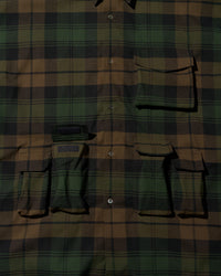 FreshService FLANNEL CHECK MULTI POCKET SHIRT BROWN
