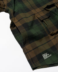 FreshService   FLANNEL CHECK MULTI POCKET SHIRT GREEN