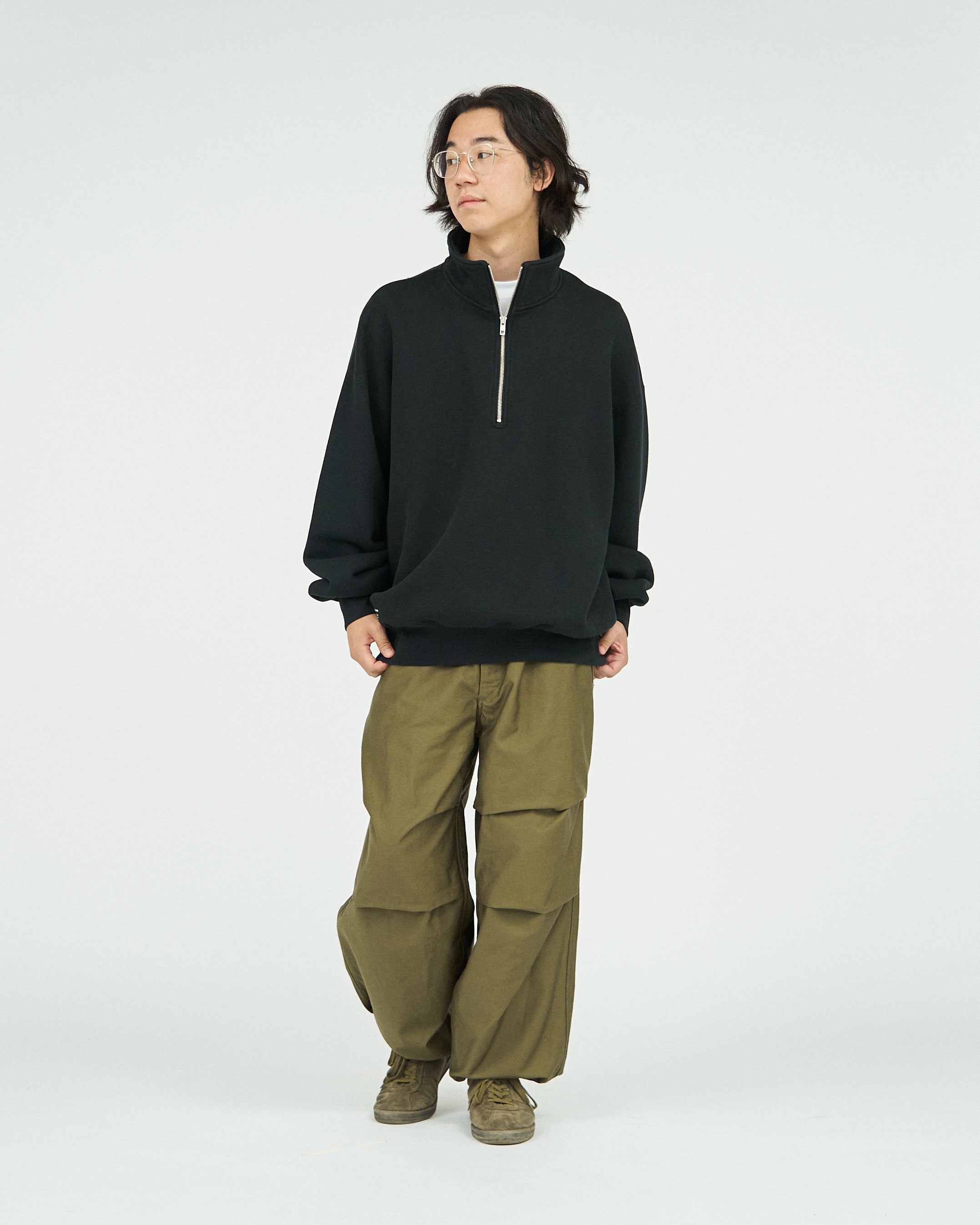 FreshService HEAVY OZ HALF ZIP PULLOVER BLACK – CASDAY