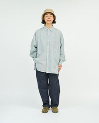 FreshService  CORPORATE UNIFORM L/S SHIRT GREEN STRIPE
