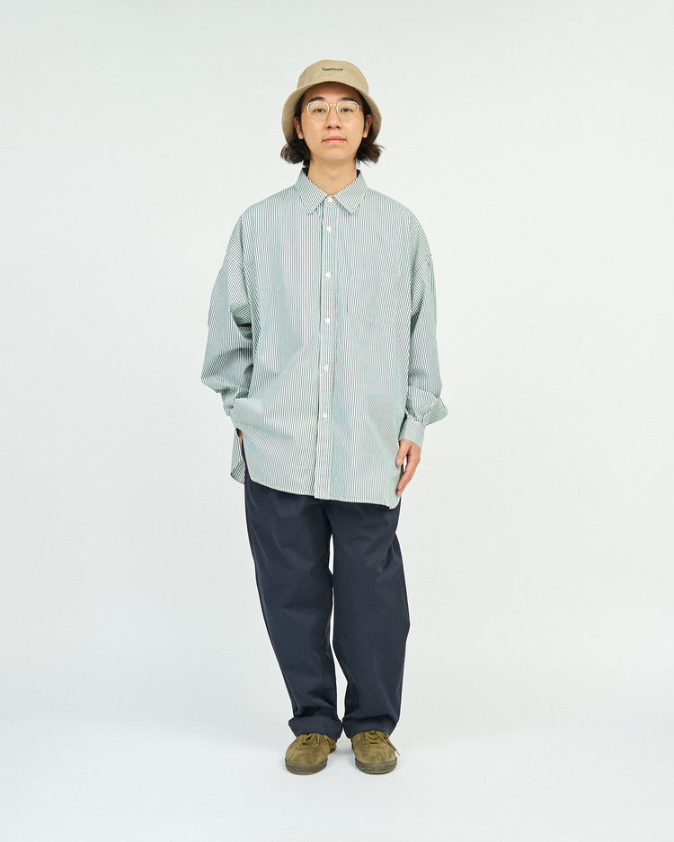 FreshService  CORPORATE UNIFORM L/S SHIRT GREEN STRIPE
