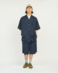 FreshService  COOLFIBER OPEN COLLAR S/S SHIRT NAVY