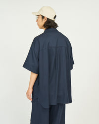 FreshService  COOLFIBER OPEN COLLAR S/S SHIRT NAVY
