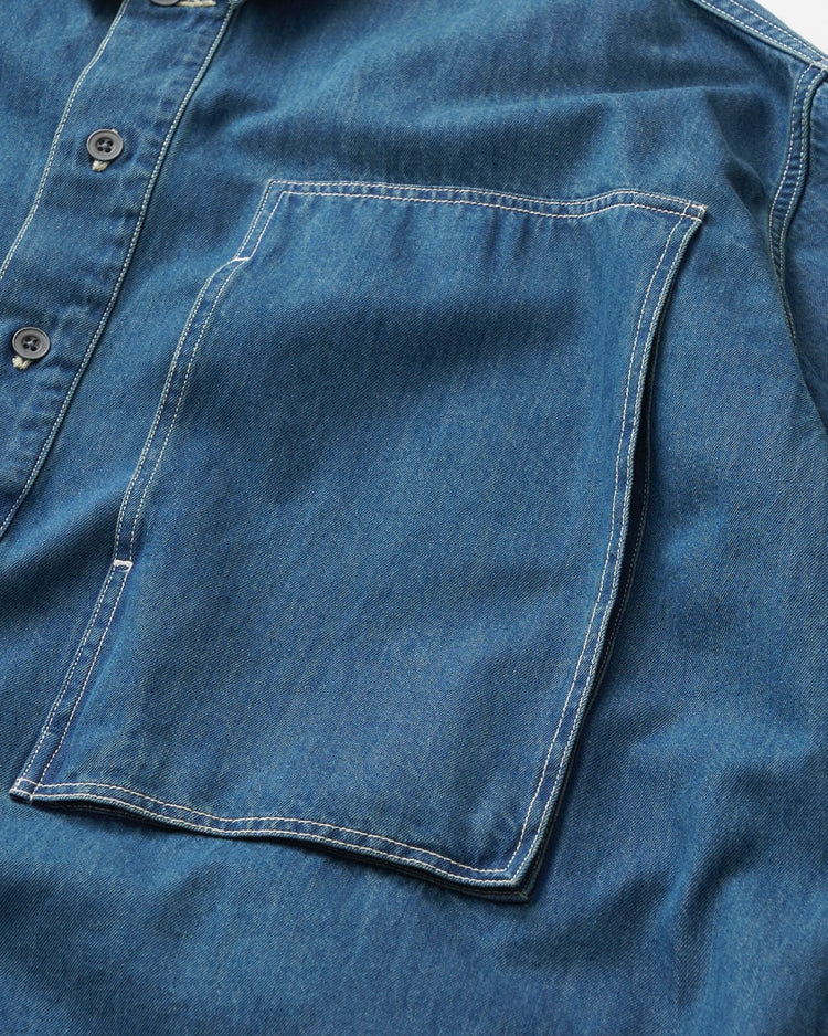 FreshService DENIM PULLOVER SHIRT FADE INDIGO