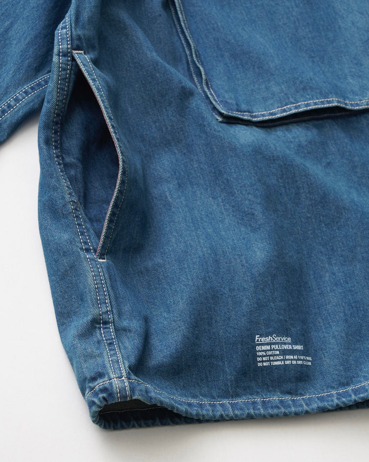 FreshService DENIM PULLOVER SHIRT FADE INDIGO