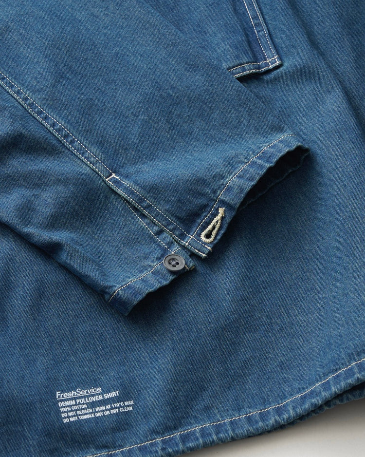 FreshService DENIM PULLOVER SHIRT FADE INDIGO