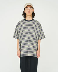 FreshService / MULTI BORDER S/S TEE GRAY