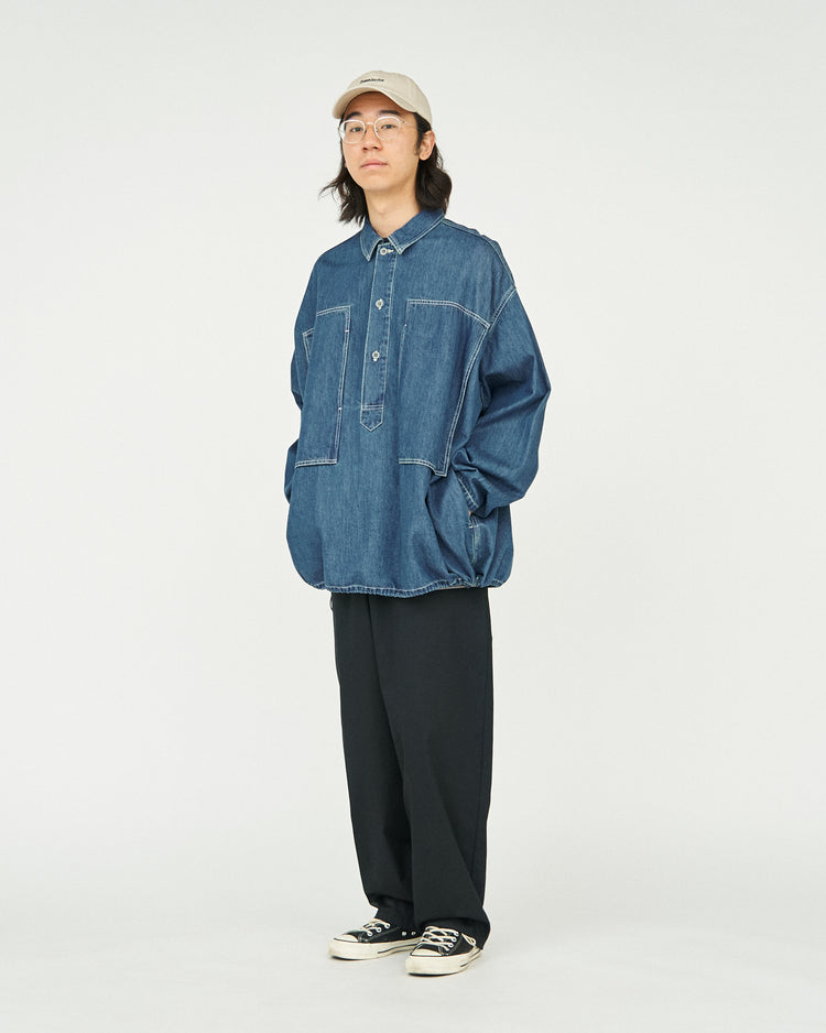 FreshService DENIM PULLOVER SHIRT FADE INDIGO