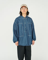 FreshService DENIM PULLOVER SHIRT FADE INDIGO
