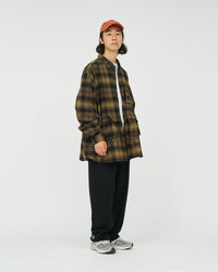 FreshService   FLANNEL CHECK MULTI POCKET SHIRT BROWN