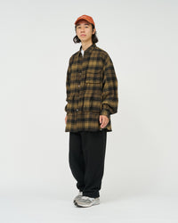 FreshService   FLANNEL CHECK MULTI POCKET SHIRT BROWN