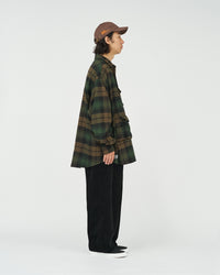 FreshService   FLANNEL CHECK MULTI POCKET SHIRT BROWN