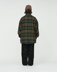 FreshService   FLANNEL CHECK MULTI POCKET SHIRT BROWN