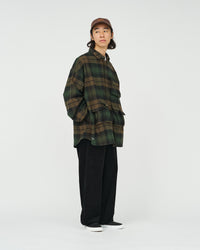 FreshService   FLANNEL CHECK MULTI POCKET SHIRT GREEN