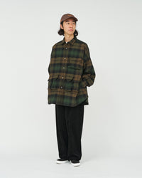 FreshService   FLANNEL CHECK MULTI POCKET SHIRT GREEN